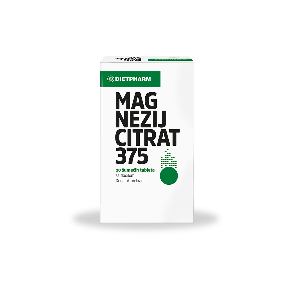 DIETPHARM MG CITRAT 375 EFF A20 - Šumeće Tablete za Energiju i Zdravlje slika 1
