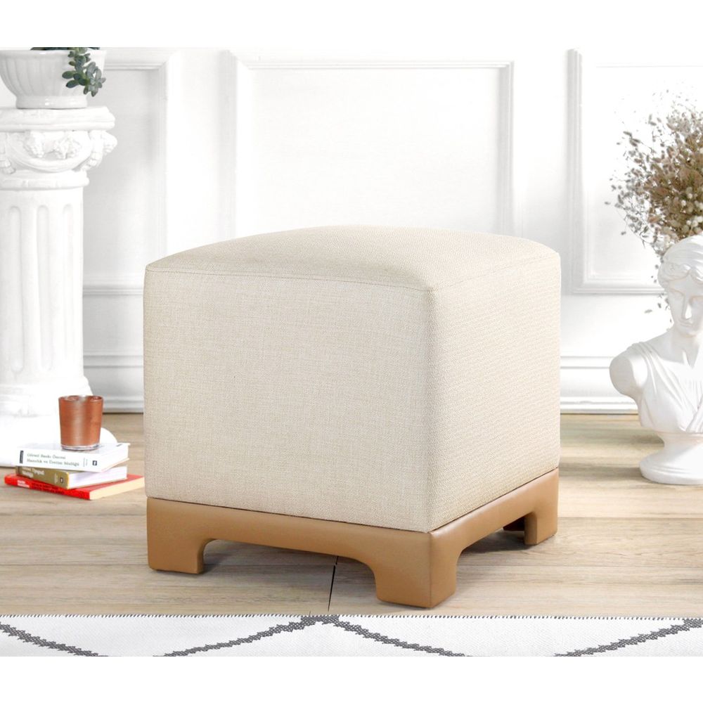 Lenover - Krem, Bež Krem Bež Pouf slika 1