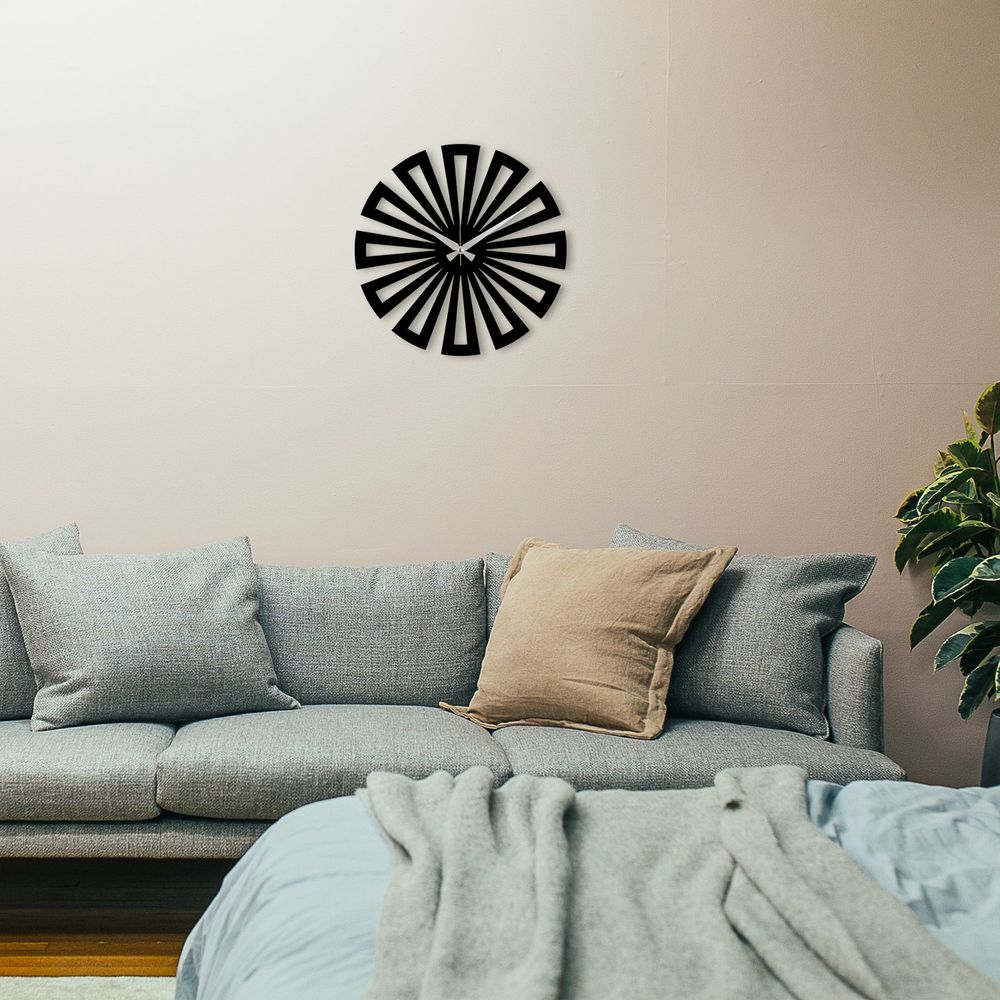 Dekorativni metalni zidni sat - Enzoclock S003 - crni  slika 2