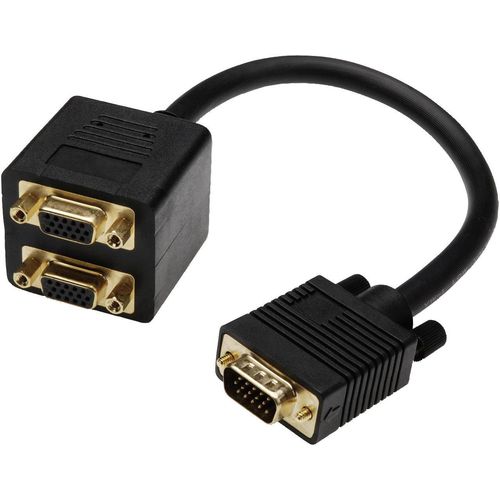 Digitus VGA Y-kabel VGA 15-polni utikač, VGA 15-polna utičnica, VGA 15-polna utičnica 0.20 m crna AK-310400-002-S  VGA kabel slika 2