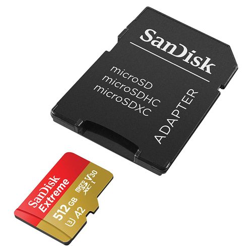 SanDisk Extreme microSDXC 512GB + SD Adapter 190MB/s & 130MB/s A2 C10 V30 UHS-I U3 slika 3