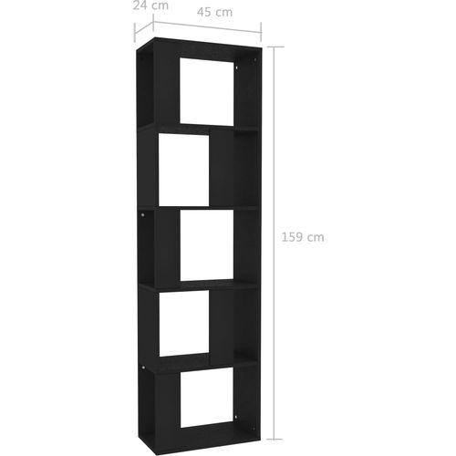 Ormarić za knjige / sobna pregrada crni 45x24x96 cm iverica slika 23