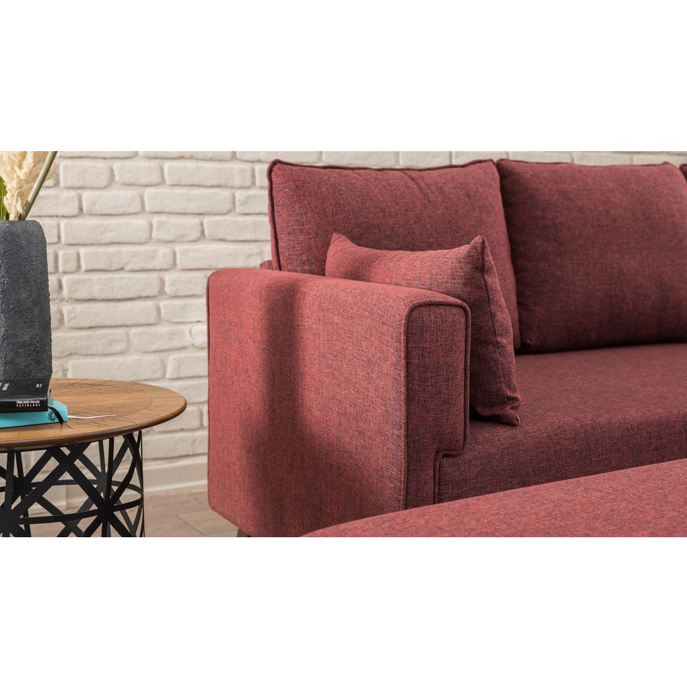 Bella Ugao Sofa Desno 2 - Burgundac Crvena Ugao Sofa na Razvlačenje slika 3