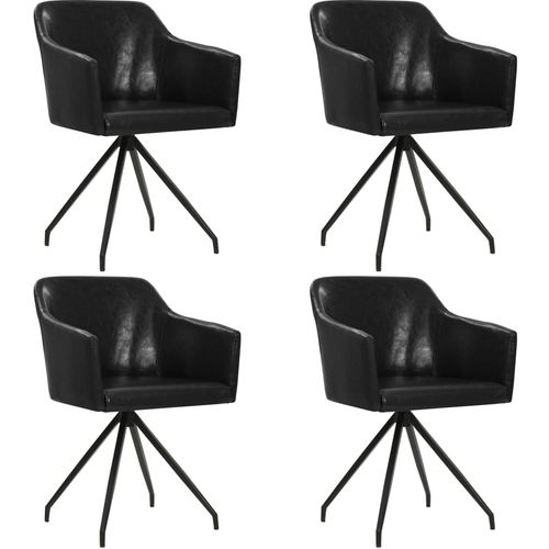 Blagovaonske stolice od umjetne kože okretne 4 kom crne slika 19