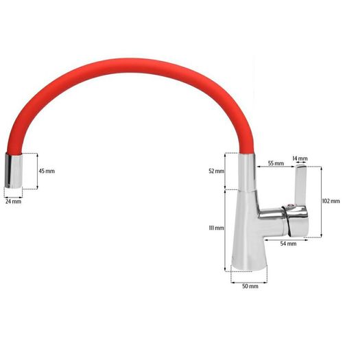 Mješalica za sudoper s fleksibilnom cijevi, jednoručna keramička (2382) slika 7