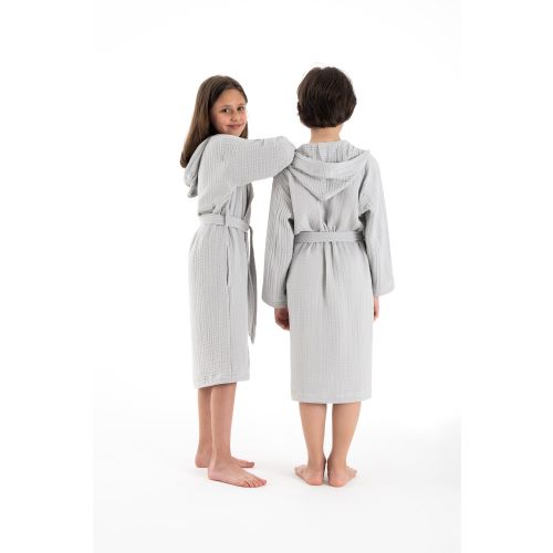 Muslin - Grey Grey Kid's Bathrobe slika 3