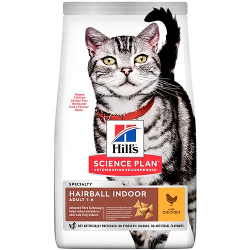 Hill's™ Science Plan Mačka Hairball Indoor Adult s Piletinom, 1,5 kg slika 1