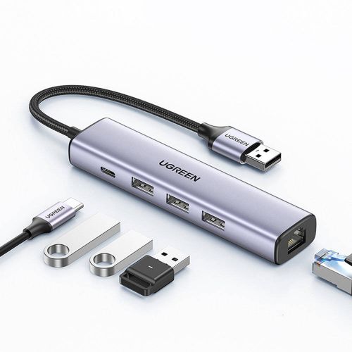 USB HUB UGREEN, USB 3.0 na Gigabit + 3xUSB 3.0 sa USB-C Power Port USB 3.0, 1000Mbps slika 1