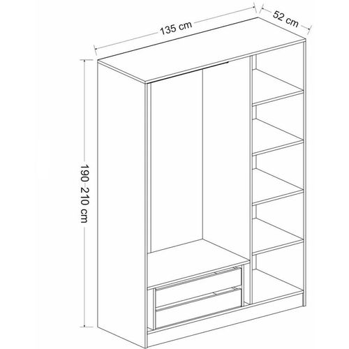 Kale White Black - 2274 White
Black Wardrobe slika 8