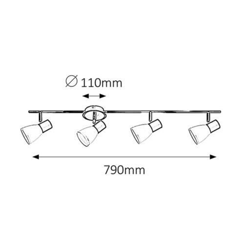 Rabalux Ati spot E14 4x max40W crna/hrom Spot rasveta slika 3