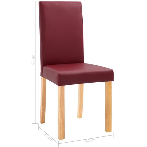 Blagovaonske stolice od umjetne kože 6 kom crvene slika 18