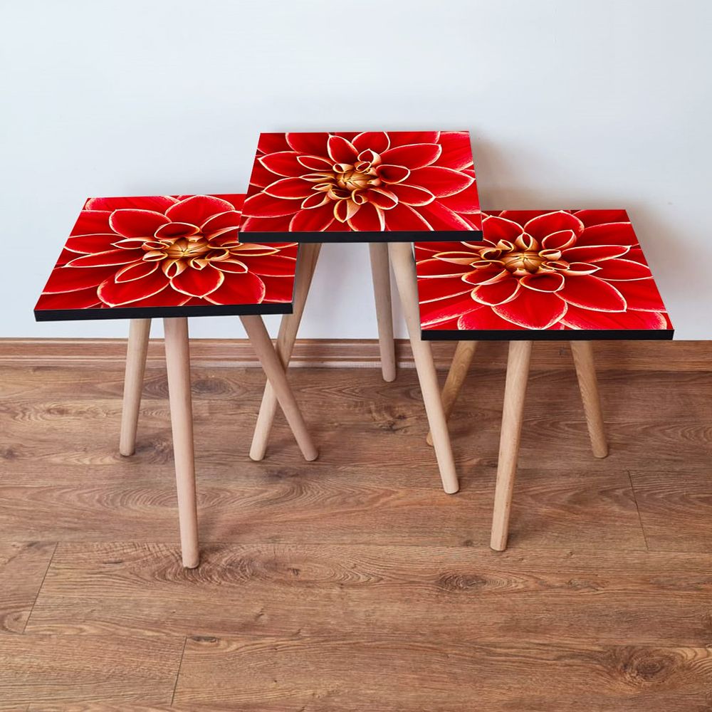 Set Nesting Stolova (3 Komada) 3Shp361 - Boje: Crvena, Žuta, Bijela slika 1