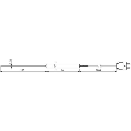 Greisinger sonda za temperaturu jezgre / hranu, kompaktna teflonska ručka GES 20-K Greisinger GES20-K-1-L01 sonda za hranu  -65 do +550 °C  Tip tipala K slika 1