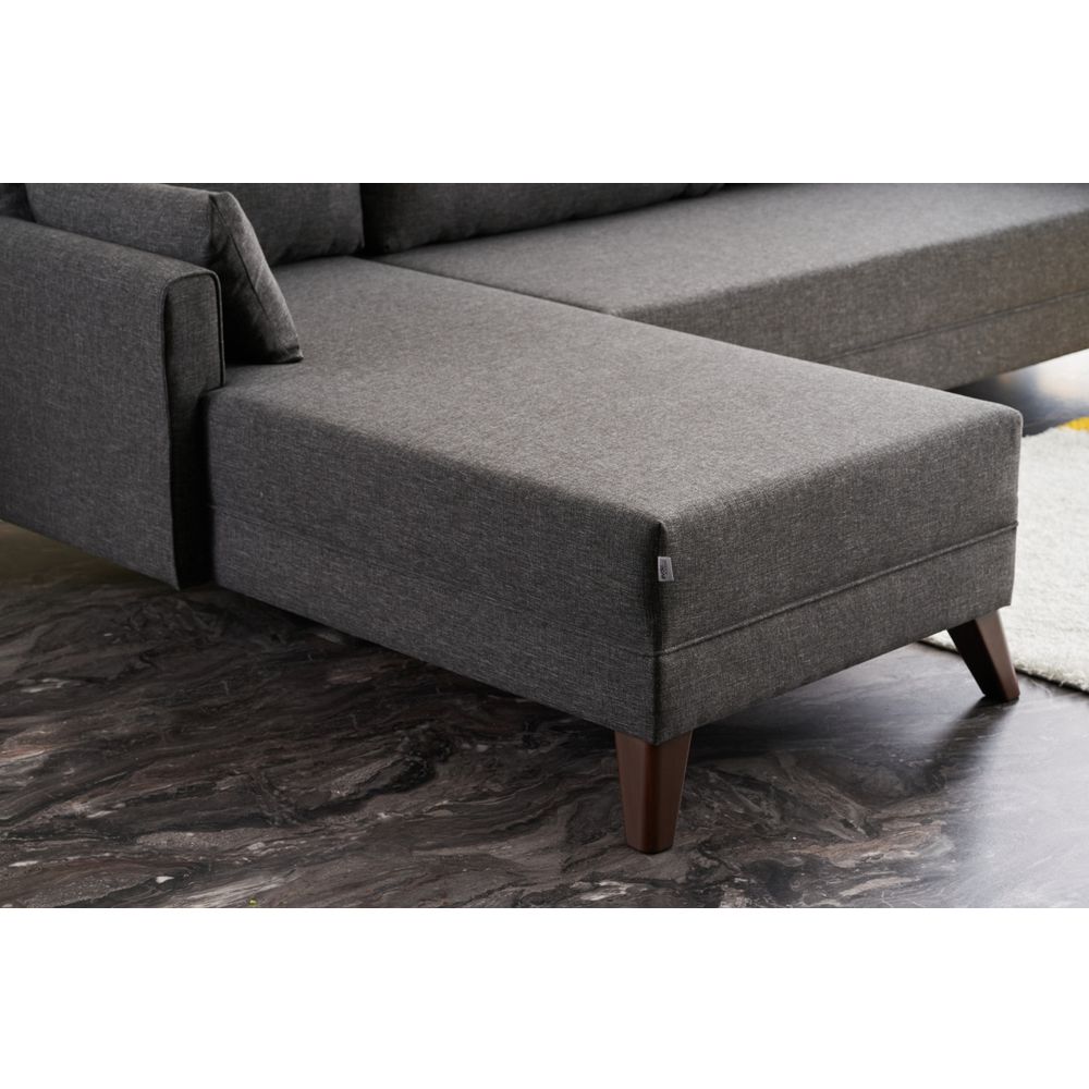 Bella - ugaona sofa, lijevi ugao - antracit boja slika 3
