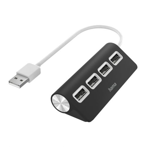 Hama USB 2.0 HUB 1:4, 480 Mbit/s, crni slika 1