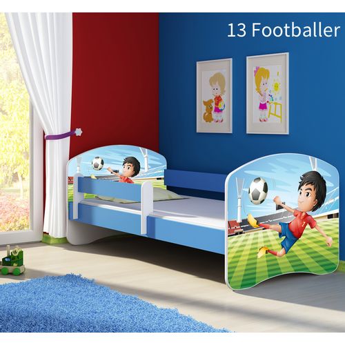 Dječji krevet ACMA s motivom, bočna plava 140x70 cm - 13 Footballer slika 1
