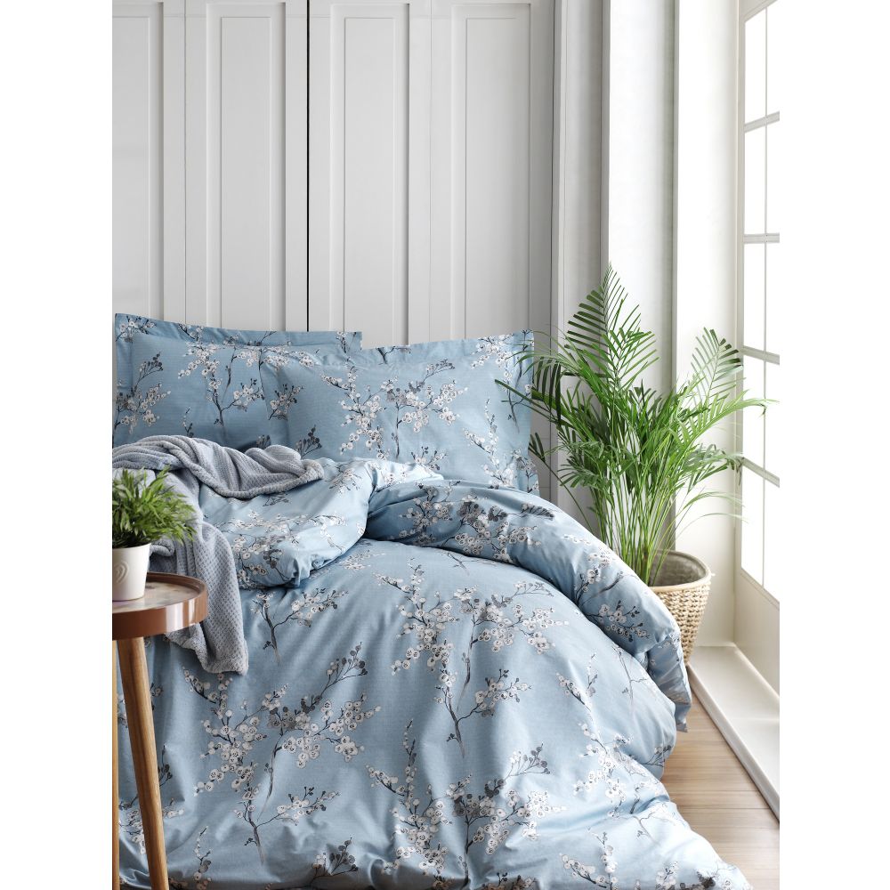 Ranforce King Posteljina Set (FR) Chicory - Plava i Bijela slika 1