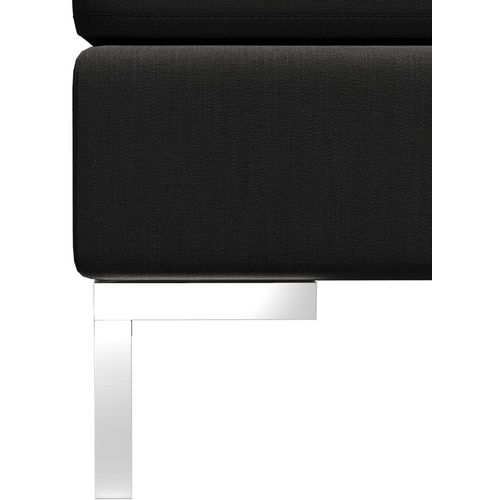 Modularna kutna sofa s jastukom od tkanine crna slika 24