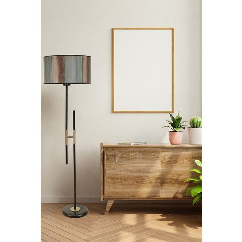 Felix Siyah Lambader Silindir Renkli Abajurlu Multicolor Floor Lamp slika 1