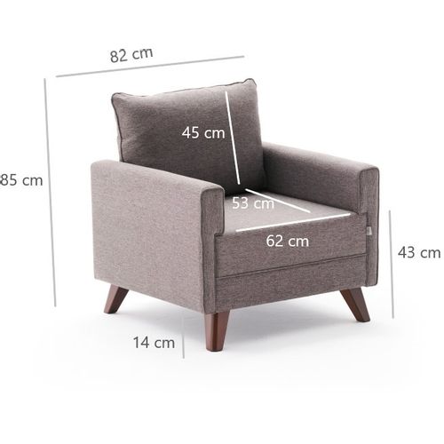 Atelier Del Sofa Sofa, Smeđa, Bella Armchair - Brown slika 7