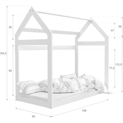 Drveni dječji krevet Domek - svijetlo drvo - 190x80 cm slika 4
