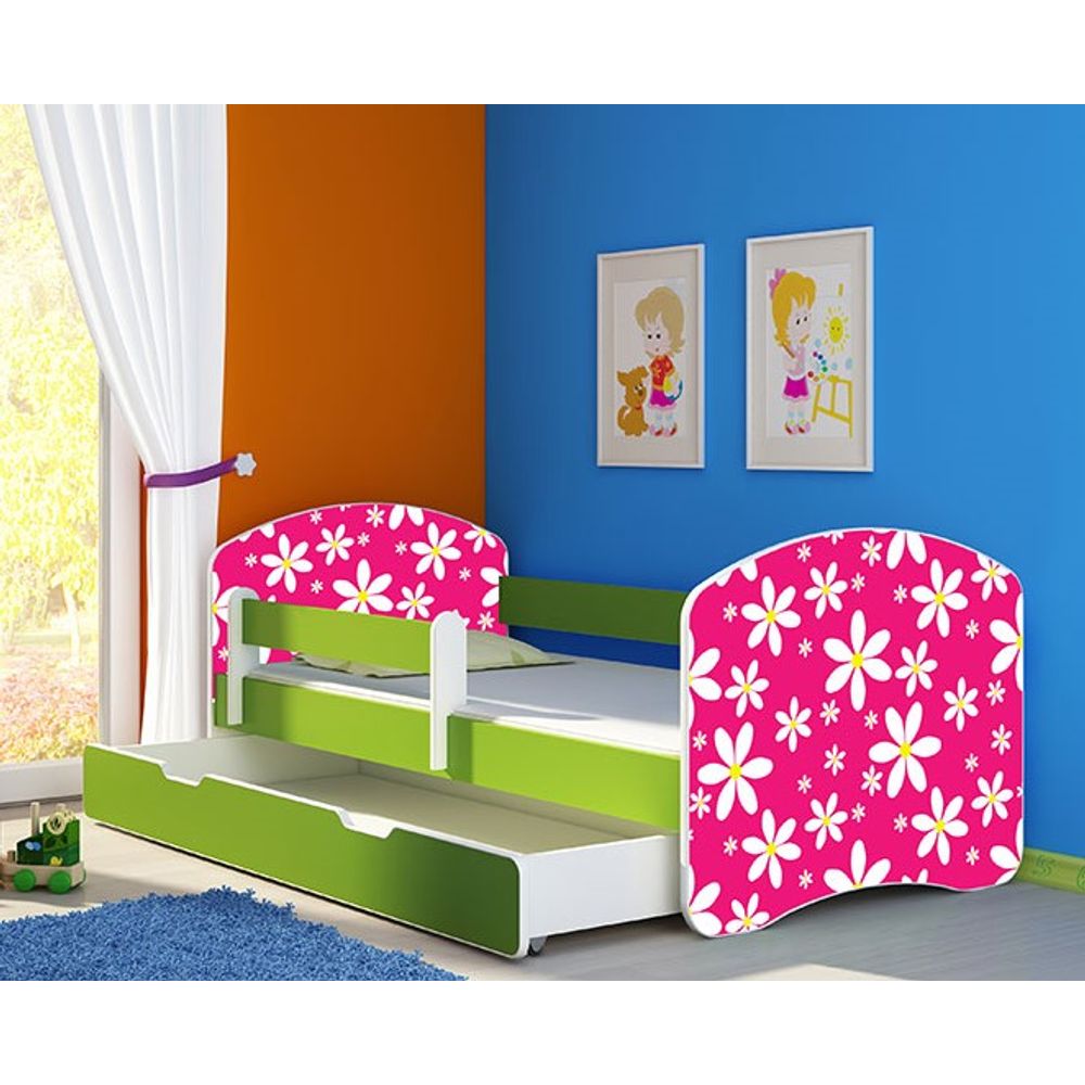 ACMA Dječiji krevet Acma II sa ladicom Green - 140x70cm - Dezen 23 slika 1