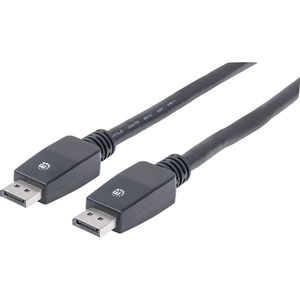 Manhattan DisplayPort priključni kabel DisplayPort utikač, DisplayPort utikač 10.00 m crna 354134 zaštićen s folijom, UL certificiran, Ultra HD (4K) HDMI, pozlaćeni kontakti DisplayPort kabel