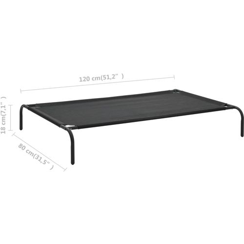 Povišeni krevet za pse crni XL od tekstilena slika 31