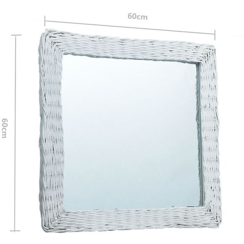 Ogledalo od pruća 60 x 60 cm bijelo slika 22