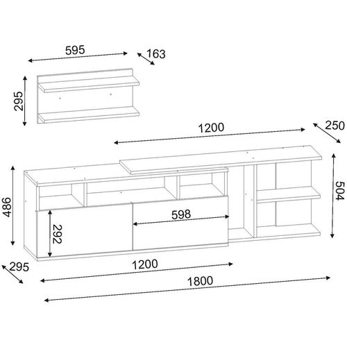 Beste - White, Walnut White
Walnut TV Unit slika 4