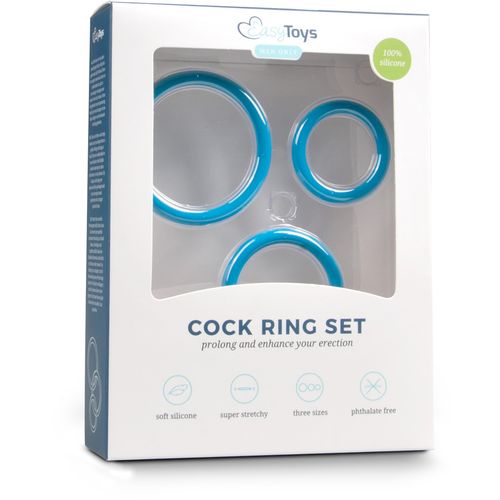 Komplet od 3 prstena za penis - plavi slika 3