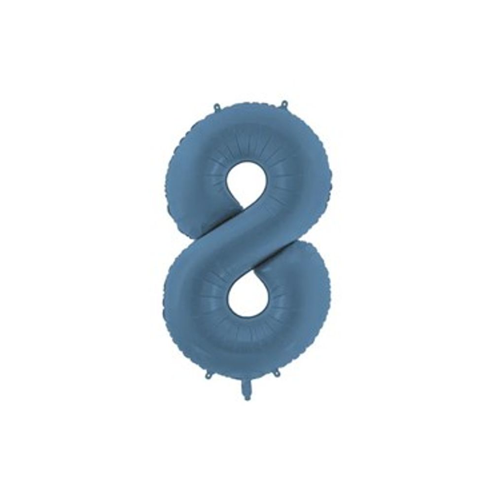 FB1T-8-074 Folijski balon Mat 8 86 cm, Plavi slika 1