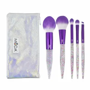 Set četkica za šminkanje ljubičasti Glitter bomb - MODA PRO 