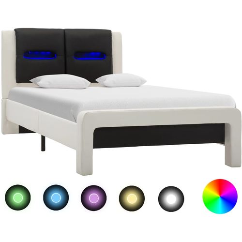 Okvir za krevet od umjetne kože LED bijelo-crni 90 x 200 cm slika 19