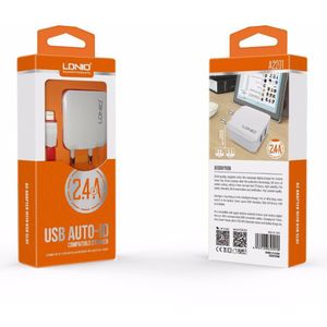 LDNIO Brzi Punjač - Euro Utikač 2.1A 2xUSB (Micro Kabel)