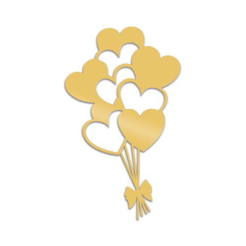 Wallity Metalna zidna dekoracija, Balloons - Gold slika 2