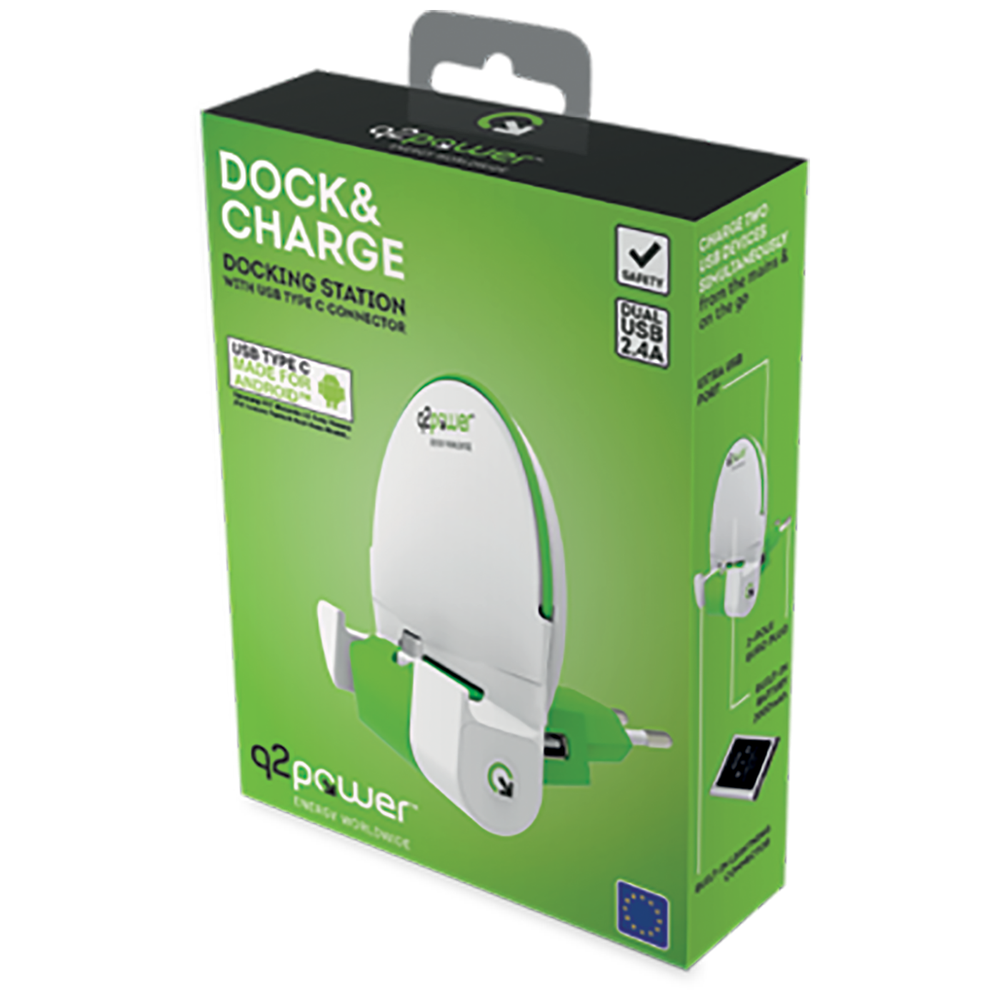 q2power Docking station sa type C konektorom - DOCK&amp;CHARGE C EURO slika 2