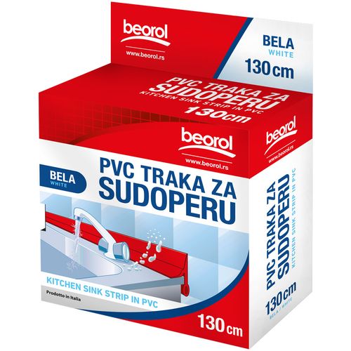 Beorol PVC traka za sudoperu 130cm, bijela slika 1