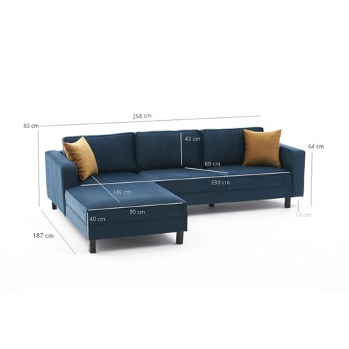 Ugaona sofa Atelier Del Sofa Kale Velvet - Maslinasto zelena slika 7