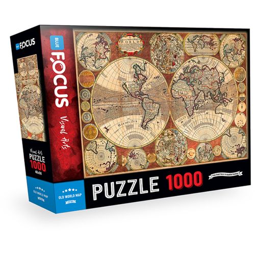 Blue Focus Puzzle 1000 delova Stara mapa sveta slika 1