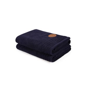 410 - Dark Blue Dark Blue Bath Towel Set (2 Pieces)