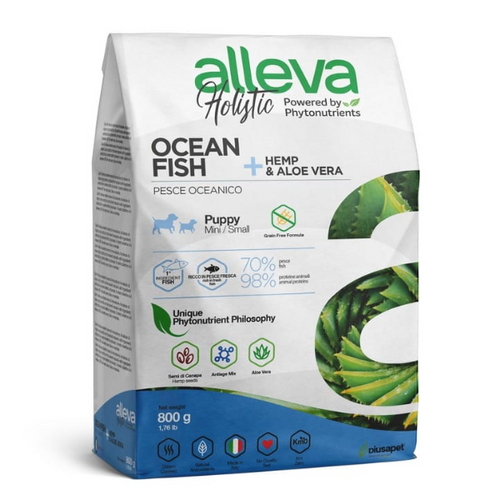 Alleva Holistic Dog Puppy Ocean Fish + Hemp &amp; Aloe Vera Mini 12 kg slika 1