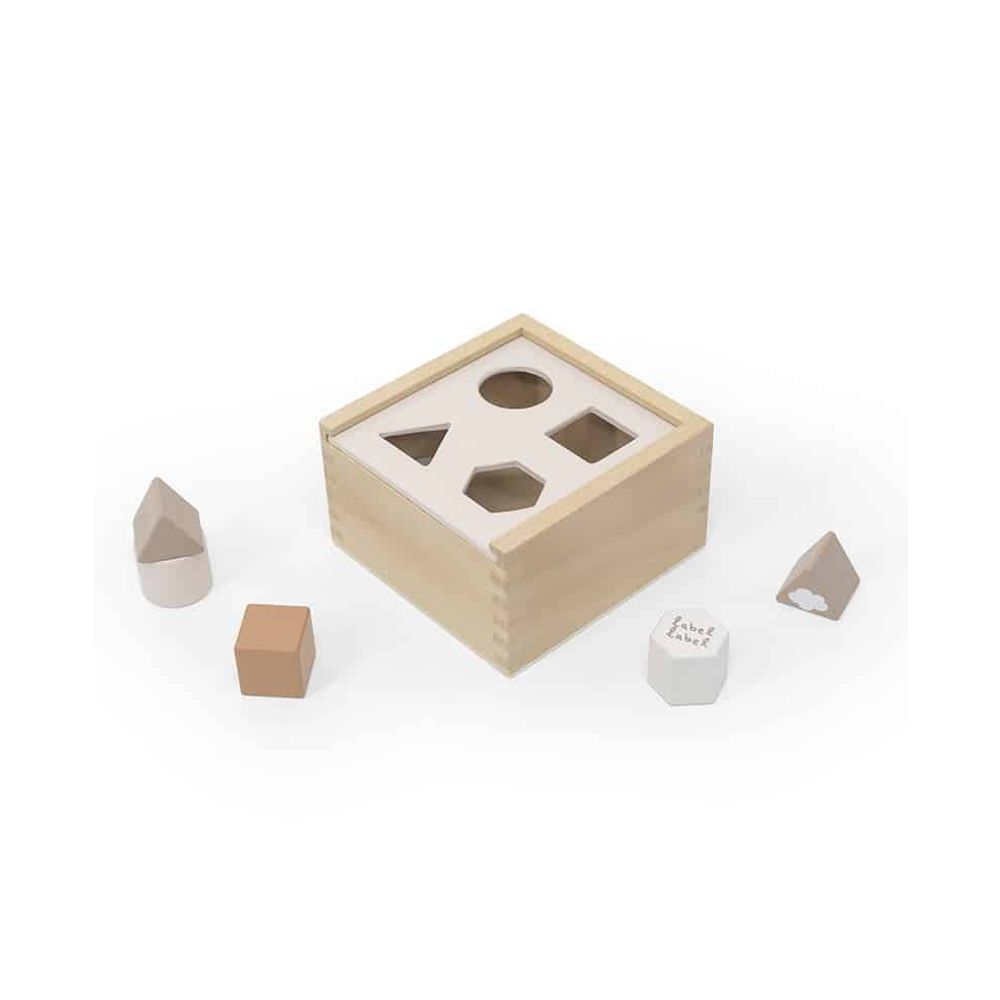 Label Label Drvena kutija za sortiranje oblika, Nougat slika 1