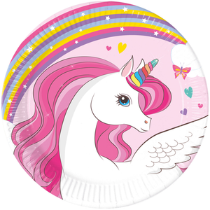 Papirni tanjir Unicorn Rainbow 20cm, 8kom