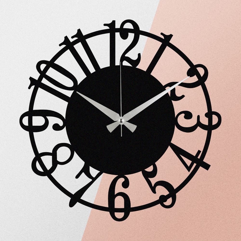 Dekorativni metalni zidni sat - Enzoclock - S006 - crni slika 5