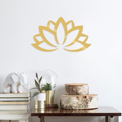Wallity Metalna zidna dekoracija, Lotus Flower 2 - Gold slika 1