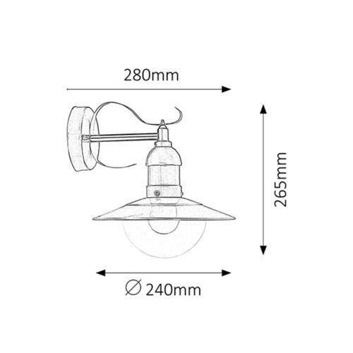 Rabalux Oslo spoljna zidna lampa E27 60W inox IP44 Spoljna rasveta slika 2