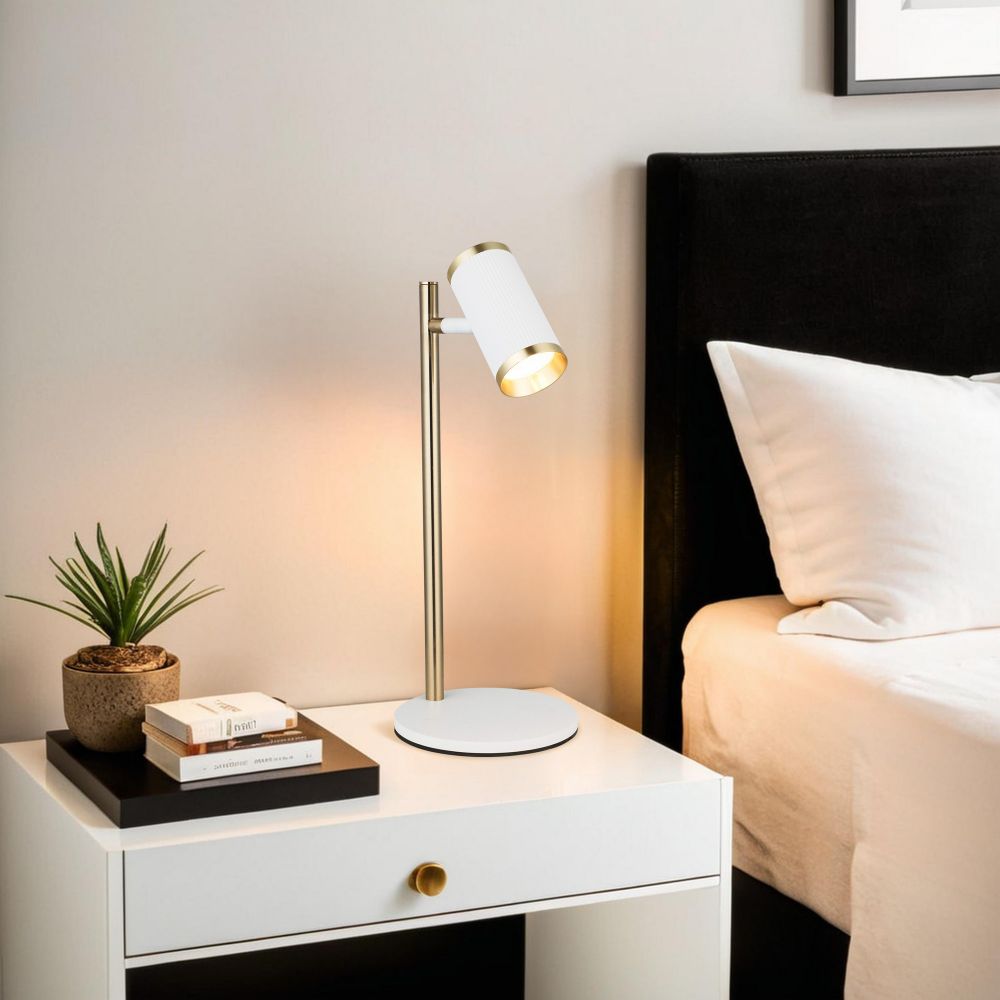 Lume - 71-17 Bijela Antik Lakirana Stolna Lampa slika 1