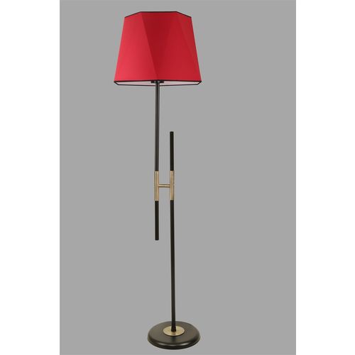 Felix Siyah Lambader Altıgen Kırmızı Abajurlu Red Floor Lamp slika 2