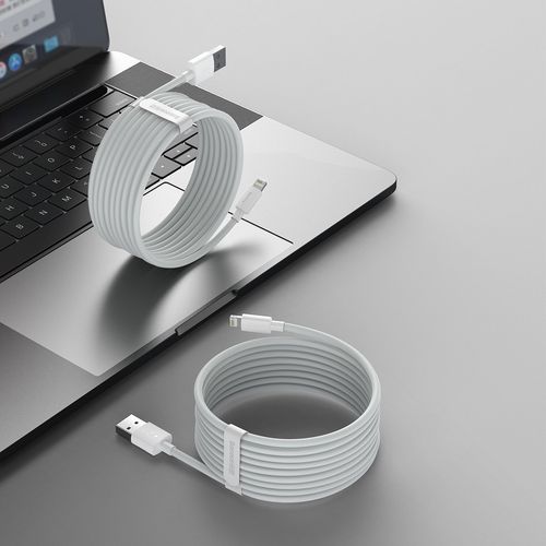 Baseus Simple Wisdom Data Cable Kit USB to Lightning 2.4A (2kom/Set）1.5m bijeli slika 6